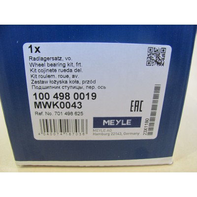 Подшипник ступицы Volkswagen T4 MEYLE 100 498 0019 Подшипник ступицы Volkswagen T4 MEYLE 100 498 0019
