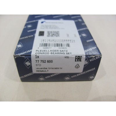 Вкладыши коленвала шатунные Renault Trafic 1.9dCi (01-14) STD KOLBENSCHMIDT 77752600