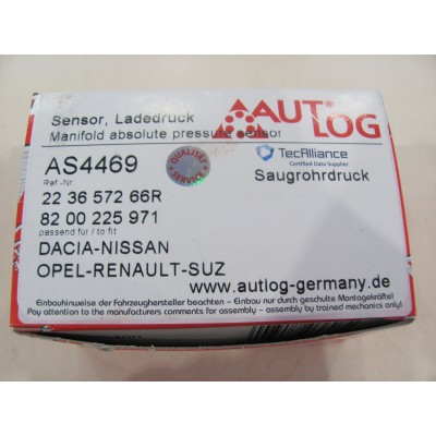 Датчик давления наддува Renault Trafic 1.9dCi/Kangoo 1.5dCi (трубка вбок) AUTLOG AS4469