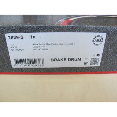Тормозной барабан Fiat Doblo (01-09) ABS 2639S