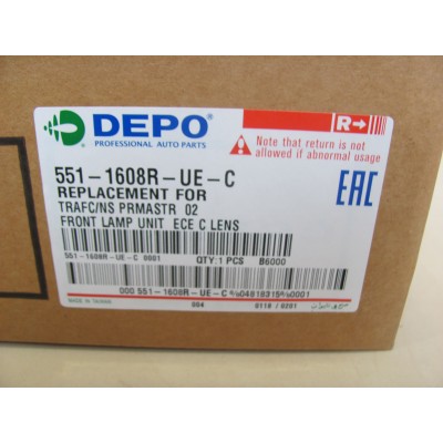 Указатель поворота Renault Trafic  (01-06) (R) DEPO 551-1608R-UE-C