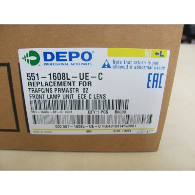 Указатель поворота Renault Trafic  (01-06) (L) DEPO 551-1608L-UE-C