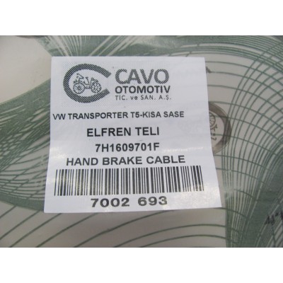 Трос ручного тормоза VW T5 (03-) (4 Motion) (1650/1285) CAVO 7002 693