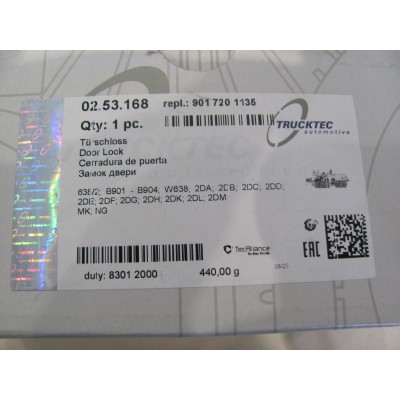 Замок передней правой двери / задней MB Sprinter / VW LT TRUCKTEC 02.53.168